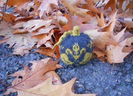 Colorwork Mini Pumpkin with Fall Leaves