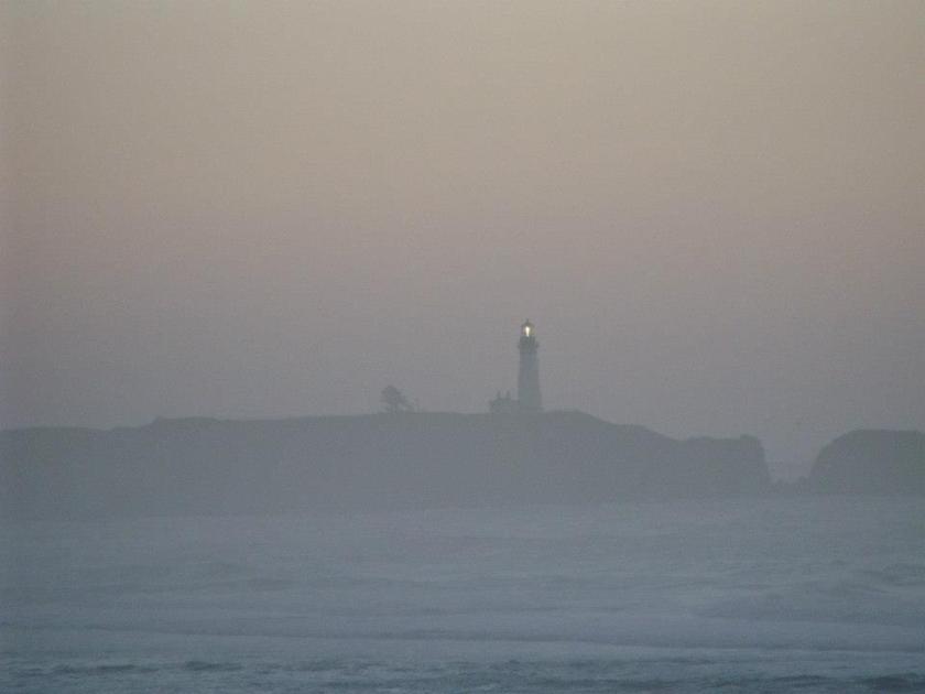 lighthouse in fog
